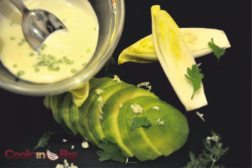 Endive Salad with Avocado and White Garlic Sauce