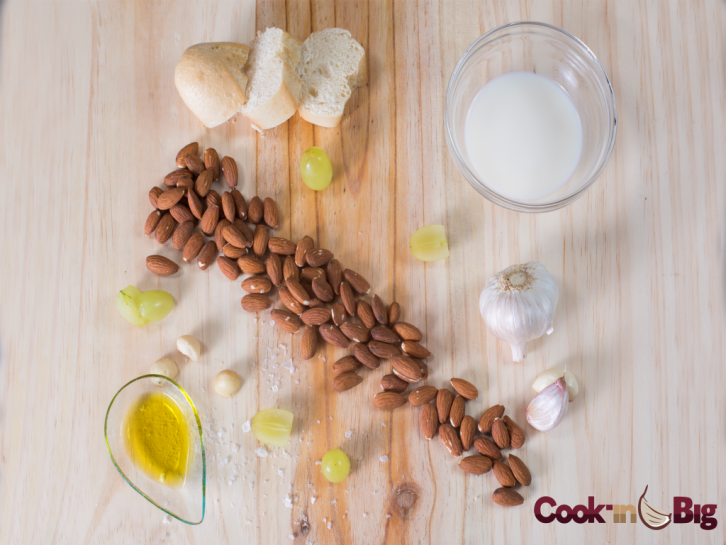 Ingredients for Cold White Garlic Soup with Macadamia Nuts