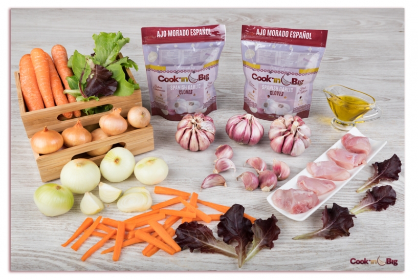 Ensalada de Conejo Escabechado y Ajo Morado